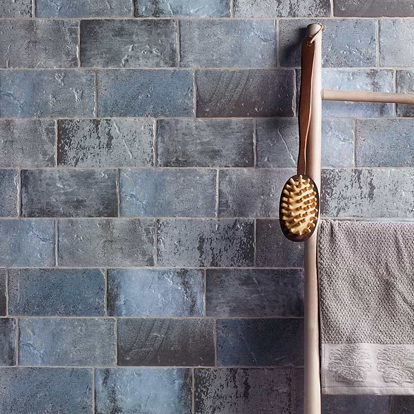 Malta Denim Blue 4x8 Terracotta Look Matte Ceramic Tile