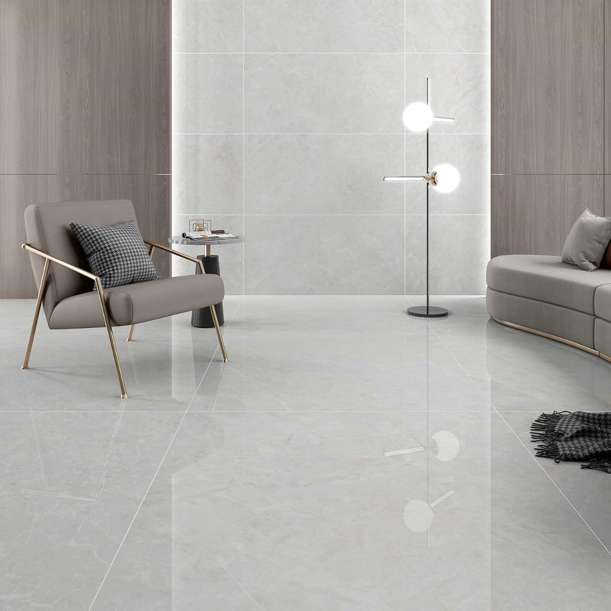 Shop Sidra Cream White 24x48 Marble Look Matte Porcelain Tile at