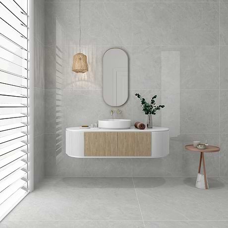 Sidra Cream White 48x48 Marble Look Matte Porcelain Tile