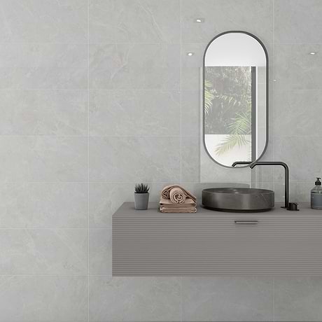 Sidra Cream White  12x24 Marble Look Polished Porcelain Tile