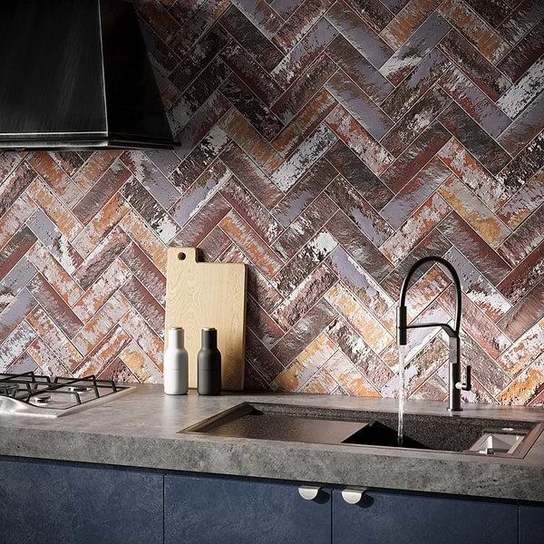 Close Out - Urban Brick Industrial Mix; in Red, White, Gray, Brown Clay Brick; for Backsplash, Bathroom Floor, Bathroom Wall, Commercial Floor, Floor Tile, Kitchen Floor, Kitchen Wall, Outdoor Floor, Outdoor Wall, Shower Floor, Shower Wall, Wall Tile; in Style Ideas Classic, Industrial, Rustic