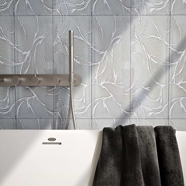 Araminta Waves Sterling 6x16 Frosted Glass