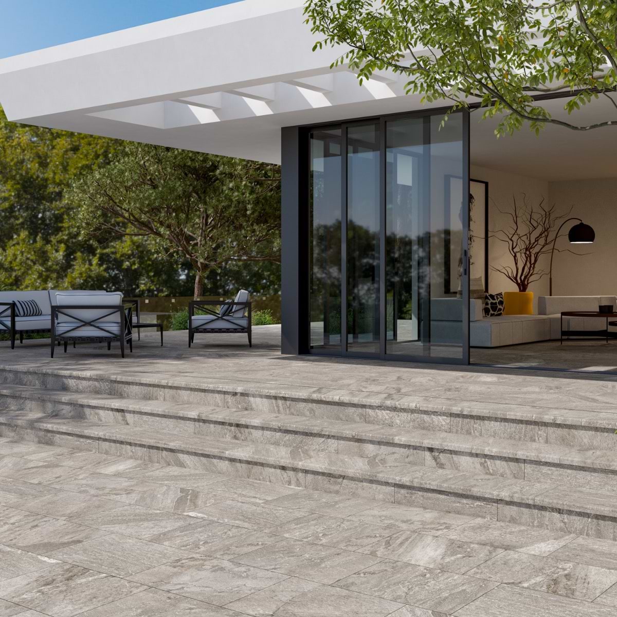 Oberon Storm Gray 12x48 Stair Tread 