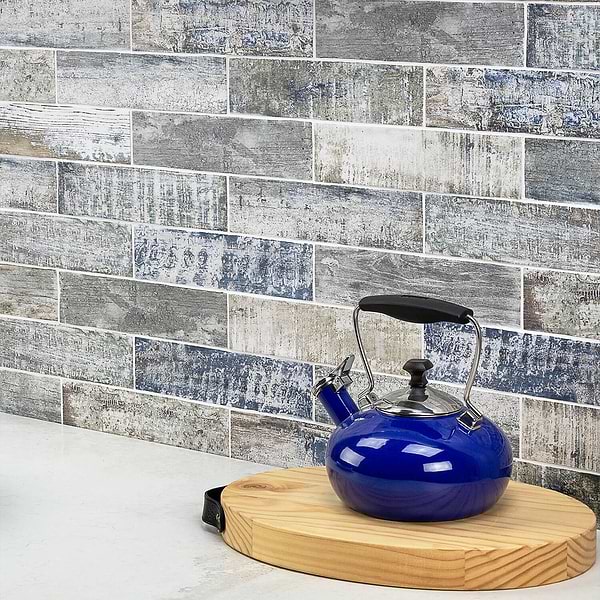 Colonial Wood White Multicolor 3x12 Matte Ceramic Subway Tile