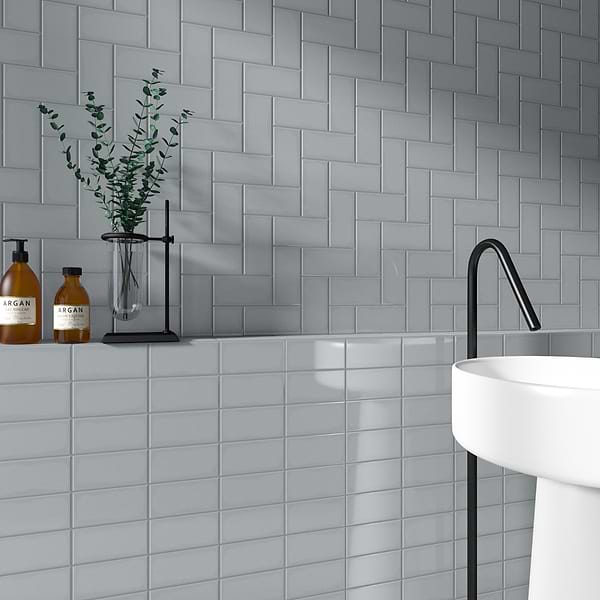Market Street Gray 3x6 Polished Porcelain Tile
