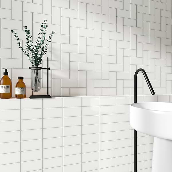 Market Street White 3x6 Polished Porcelain Tile