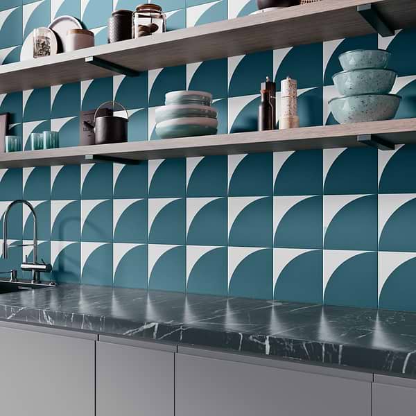 Stacy Garcia Maddox Deco Floor Teal 8x8 Porcelain Tile