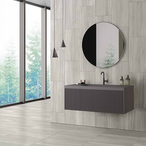 Zenit Gray 12x24 Travertine Look Matte Porcelain Tile