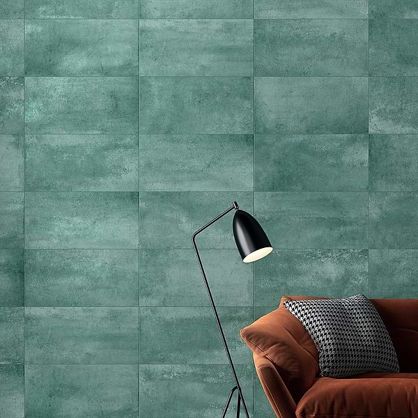 Blacksmith Viridium 12x24; in Green Porcelain; for Backsplash, Bathroom Floor, Bathroom Wall, Commercial Floor, Floor Tile, Kitchen Floor, Kitchen Wall, Outdoor Floor, Outdoor Wall, Pool Tile, Shower Floor, Shower Wall, Wall Tile; in Style Ideas Art Deco, Contemporary, Mid Century, Modern