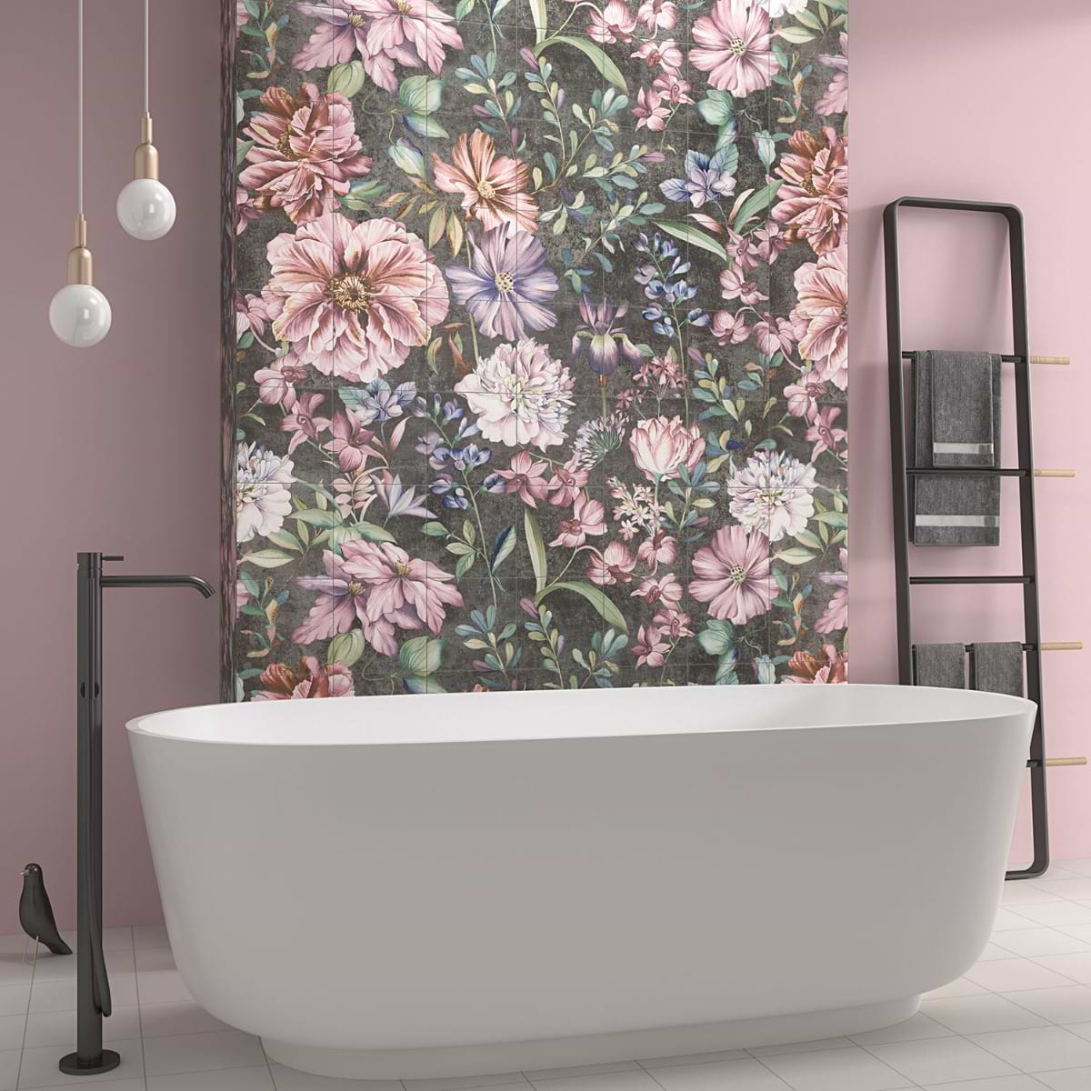 Shop Angela Harris Florista Garden Pink Mural 8x8 | SohoStudioCorp.com