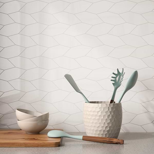 Marmo Dolomite Cream 2x5 Foliage Marble Look Polished Porcelain Mosaic Tile