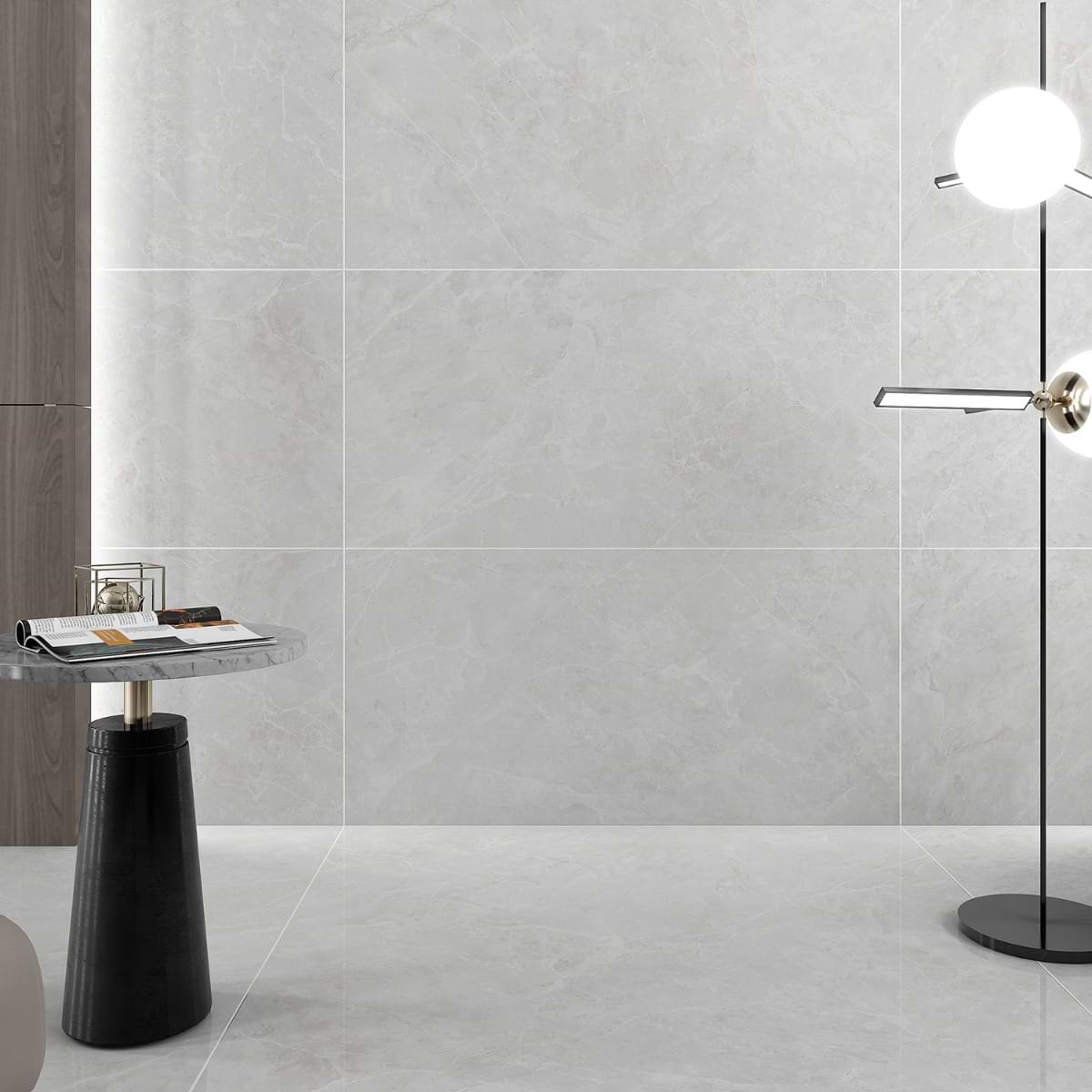 Shop Sidra Cream White 24x48 Marble Look Matte Porcelain Tile at