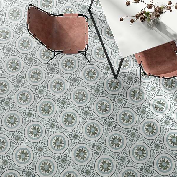 Lapaz White Garden 9x9 Matte Porcelain Tile