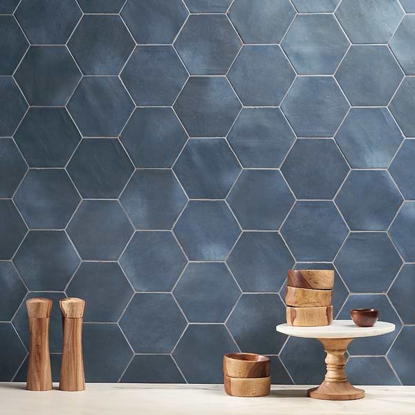 CostaHex Chiazza Marino 6" Matte Porcelain Hexagon Tile