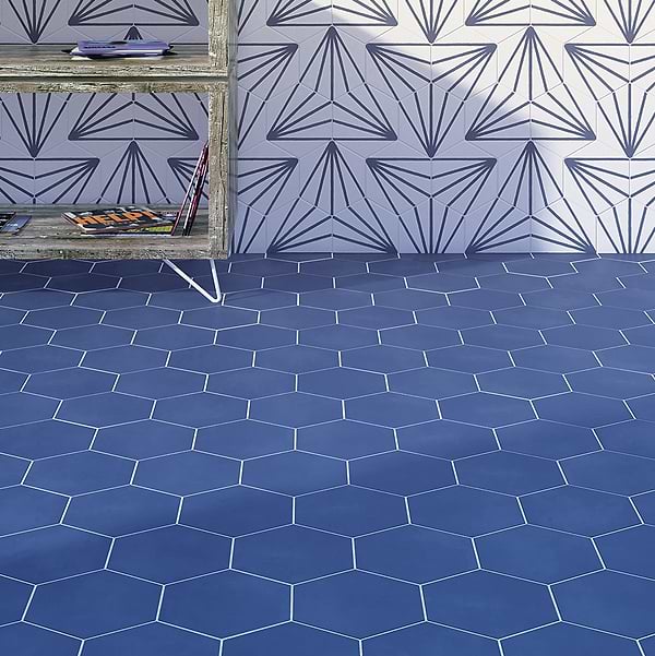HexArt Azul 8" Porcelain Matte Tile 