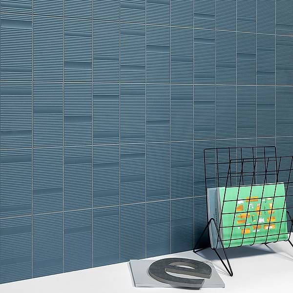 Armada Blue 8x16 Fluted 3D Matte Ceramic Wall Tile