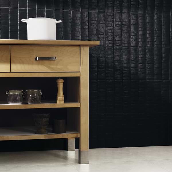 Speak Matter Leather Black 3x12 Matte Porcelain Tile