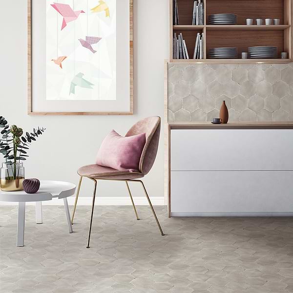 CostaHex Tiberio Taupe 6" Matte Porcelain Hexagon Tile