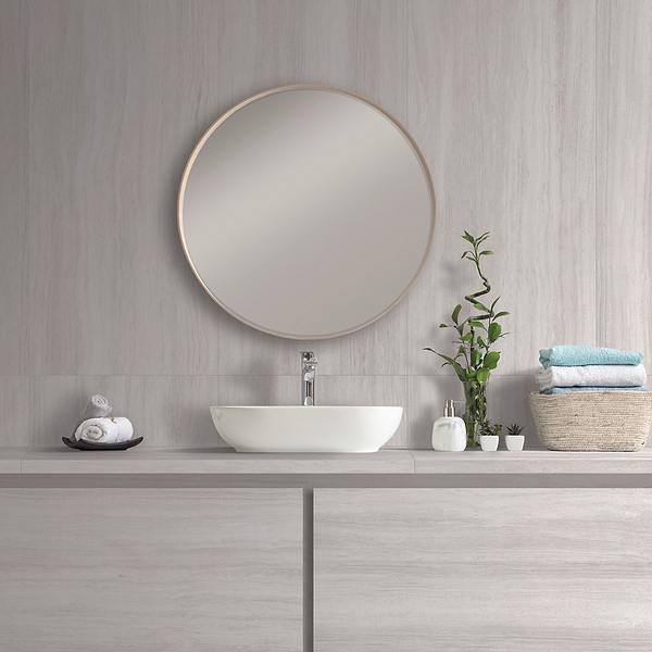 Zenit Bianco White 24x48 Travertine Look Polished Porcelain Tile