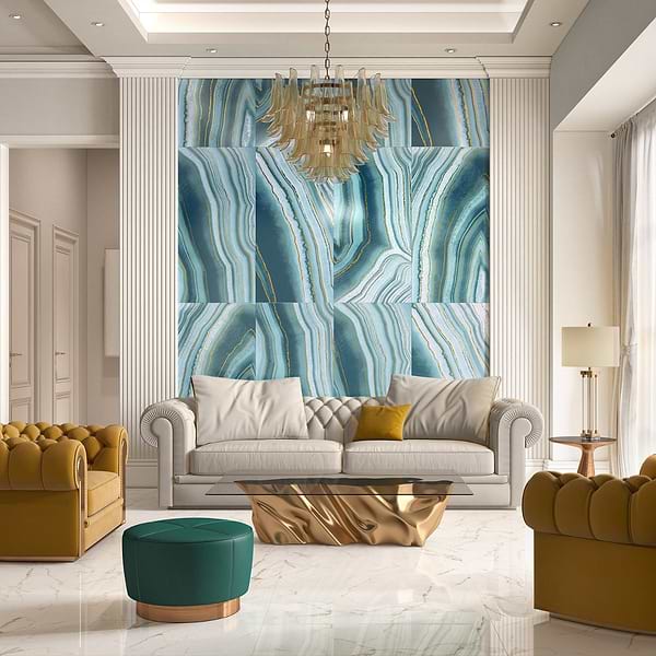 Close Out - Deco Agate Ocean Green 24x48 Artisan Decor Polished Porcelain Tile