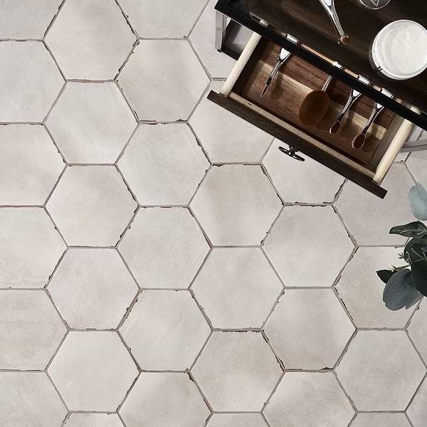 CostaHex Tiberio Taupe 6" Matte Porcelain Hexagon Tile