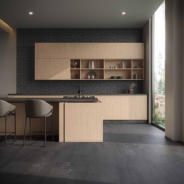 Angela Harris Bellissimo LVT Dark 12x24 - 4.5mm/28mil Wear Layer - Loose Lay; in Dark Luxury Vinyl; for Bathroom Floor, Commercial Floor, Floor Tile, Kitchen Floor; in Style Ideas Industrial, Modern, Traditional, Transitional