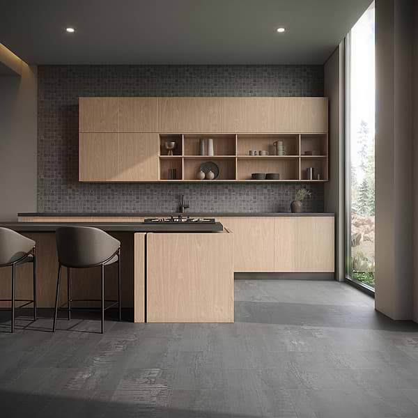 Angela Harris Bellissimo LVT Steel 12x24 - 5.0mm/28mil Wear Layer - Rigid Core Click; in Steel Luxury Vinyl; for Bathroom Floor, Floor Tile, Kitchen Floor; in Style Ideas Industrial, Modern, Traditional, Transitional