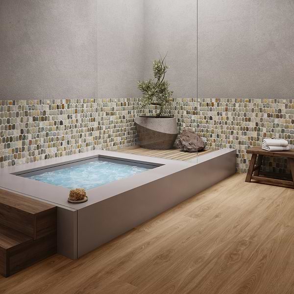 Pebblestone Pathway Sumatra Blend Natural Stone Tumbled Pebble Tile