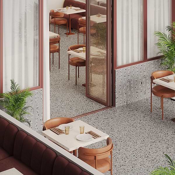 Kado Flakes Smoke Gray 24x24; in Light Gray with Multicolored Chips Colorbody Porcelain; for Backsplash, Bathroom Floor, Bathroom Wall, Commercial Floor, Floor Tile, Kitchen Floor, Kitchen Wall, Outdoor Floor, Outdoor Wall, Pool Tile, Shower Floor, Shower Wall, Wall Tile; in Style Ideas Beach, Contemporary, Craftsman, Industrial, Mid Century, Modern