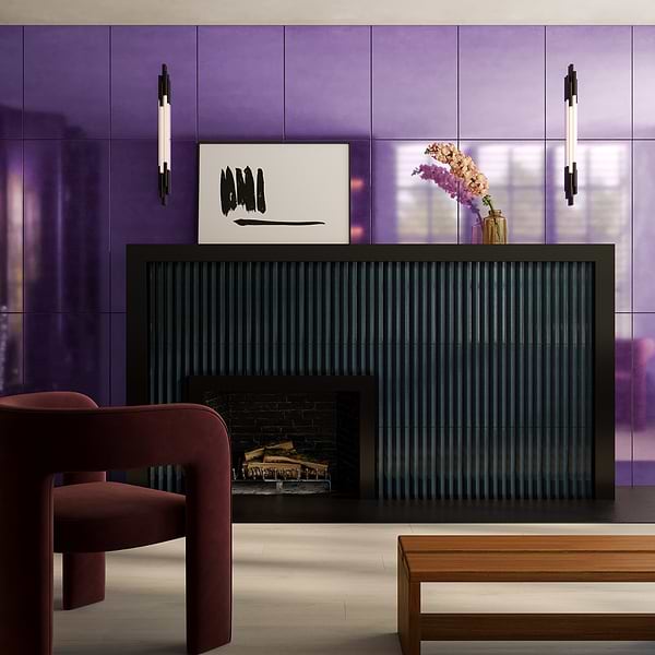 Cauldron Mist Aubergine 18x36 Purple Metal Laminated Porcelain Tile