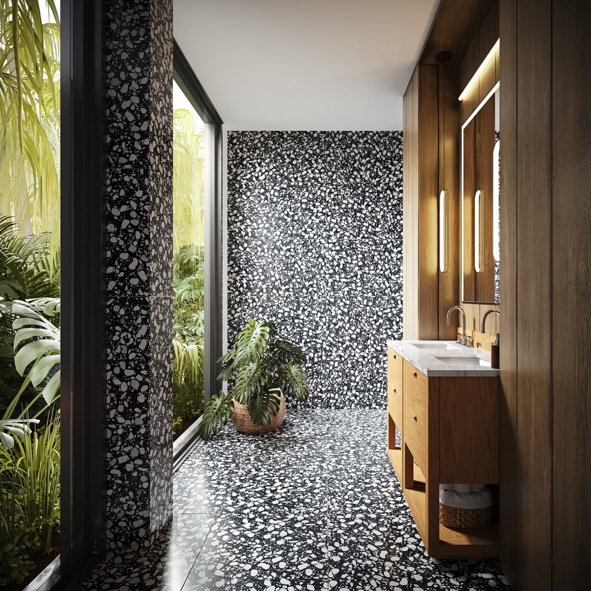 【特大42cm】イタリア製 Patrizia Toniolo Shop Italy Terrazzo Sacra Nero 24x24 Honed | SohoStudioCorp.com