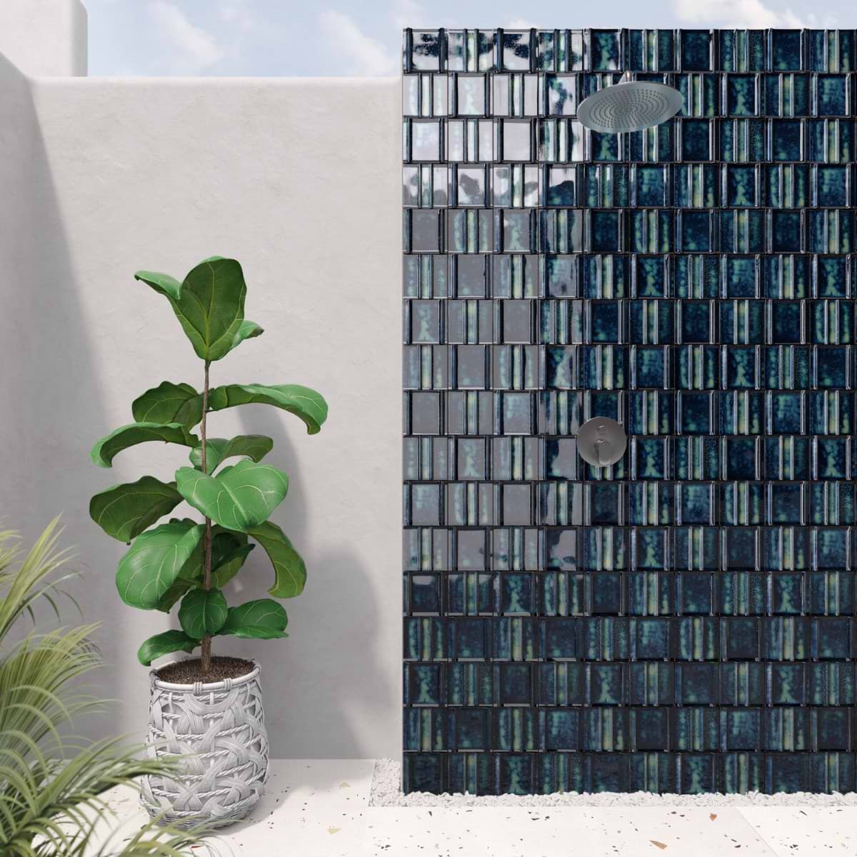 Shop Takami 6x6 Ocean Blue 3D Metallic Look Matte Porcelain Tile