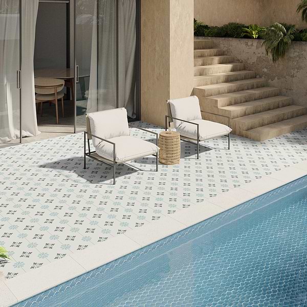 Dhar Poppy Blue Green 9x9 Matte Porcelain