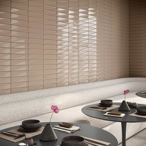 Close Out - Pulse Dune Beige 3x12 3D Glossy Ceramic Subway Tile