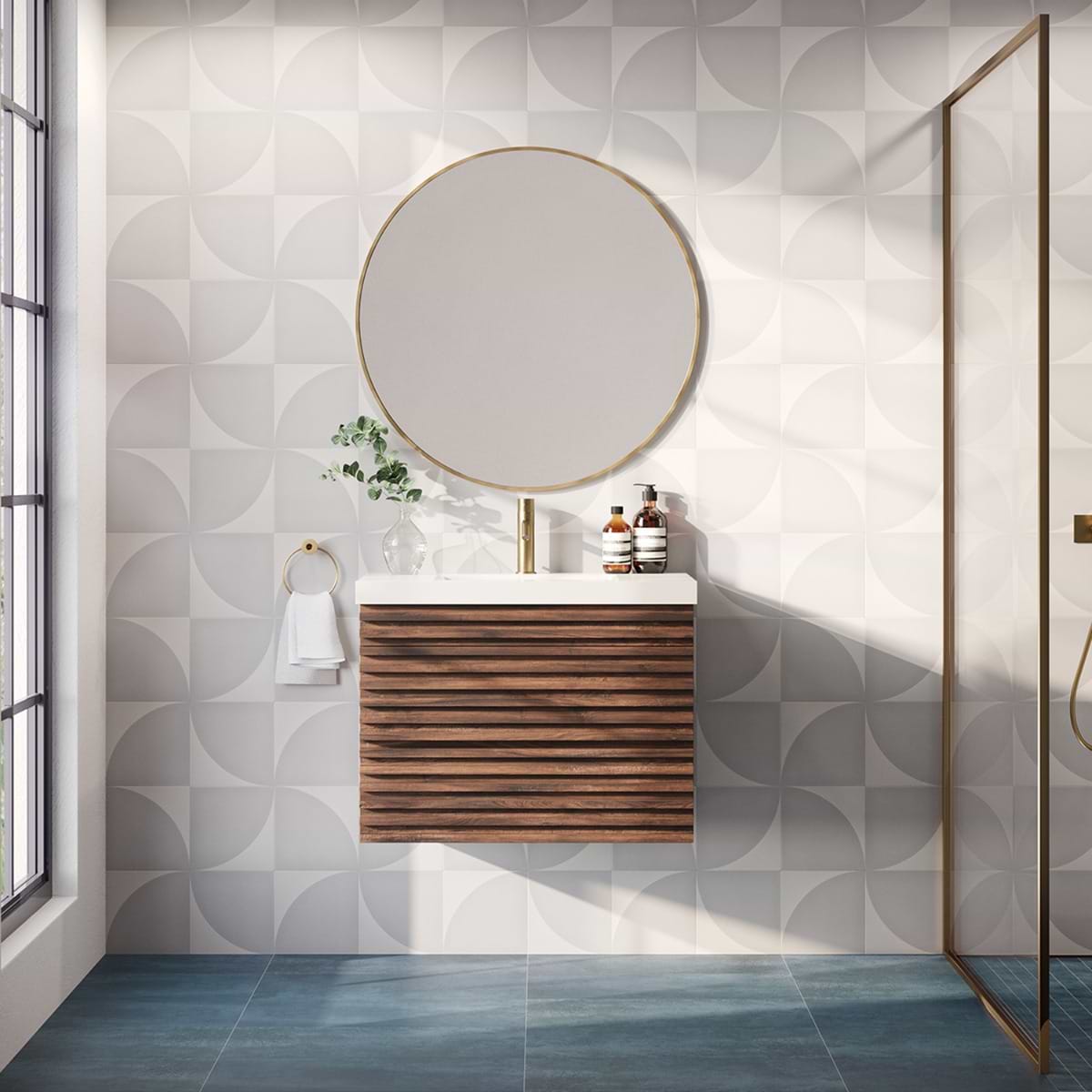 Shop Stacy Garcia Maddox Deco Floor Cool Gray 8x8 | SohoStudioCorp.com