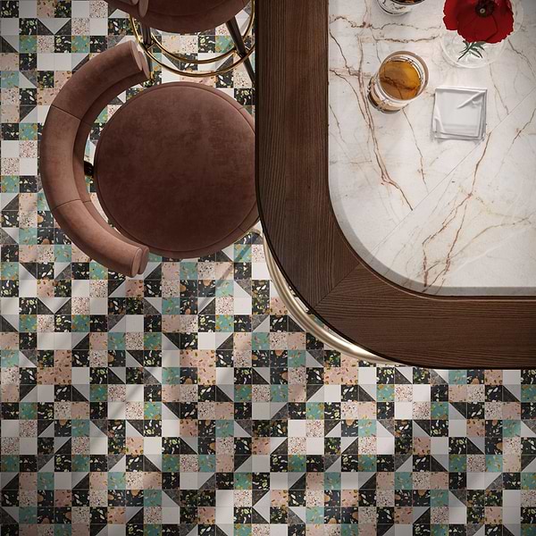 Elizabeth Sutton Terrazzi Lark; in Galaxy Gray, Wydham Gray, Terrazzo; for Backsplash, Bathroom Floor, Bathroom Wall, Commercial Floor, Floor Tile, Kitchen Floor, Kitchen Wall, Outdoor Floor, Outdoor Wall, Shower Floor, Shower Wall, Wall Tile; in Style Ideas Contemporary, Mediterranean, Rustic