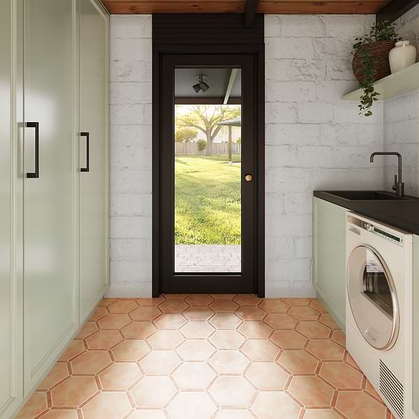 Zemira Terracotta Light 9" Hexagon Matte Porcelain
