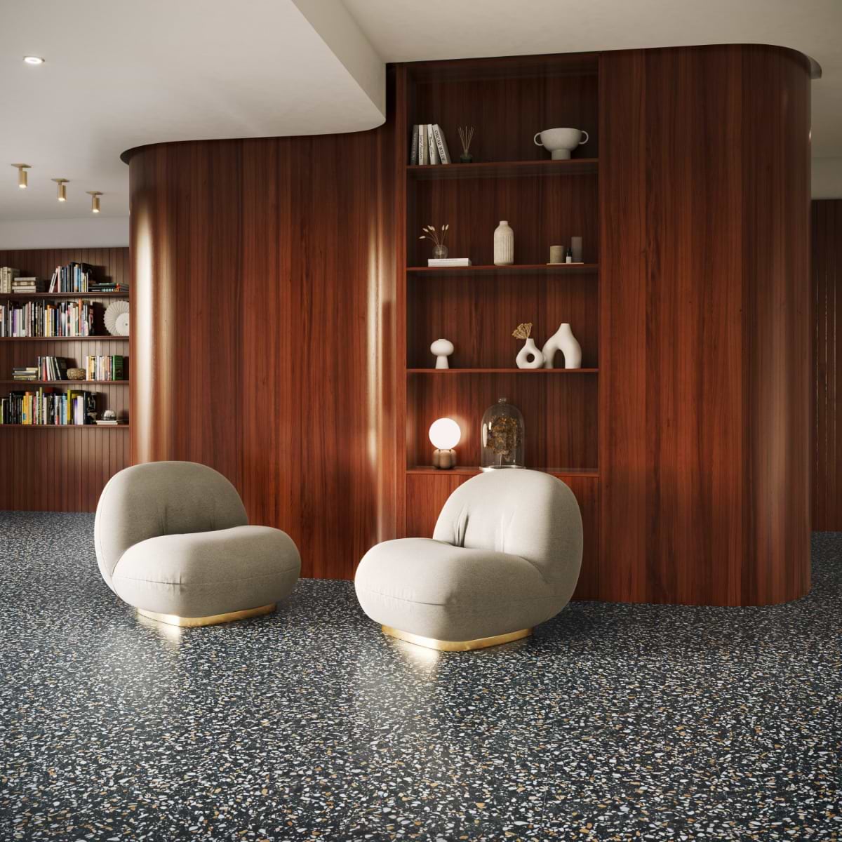 Shop Sample-Italy Terrazzo Cava Notte 24x24 Honed at