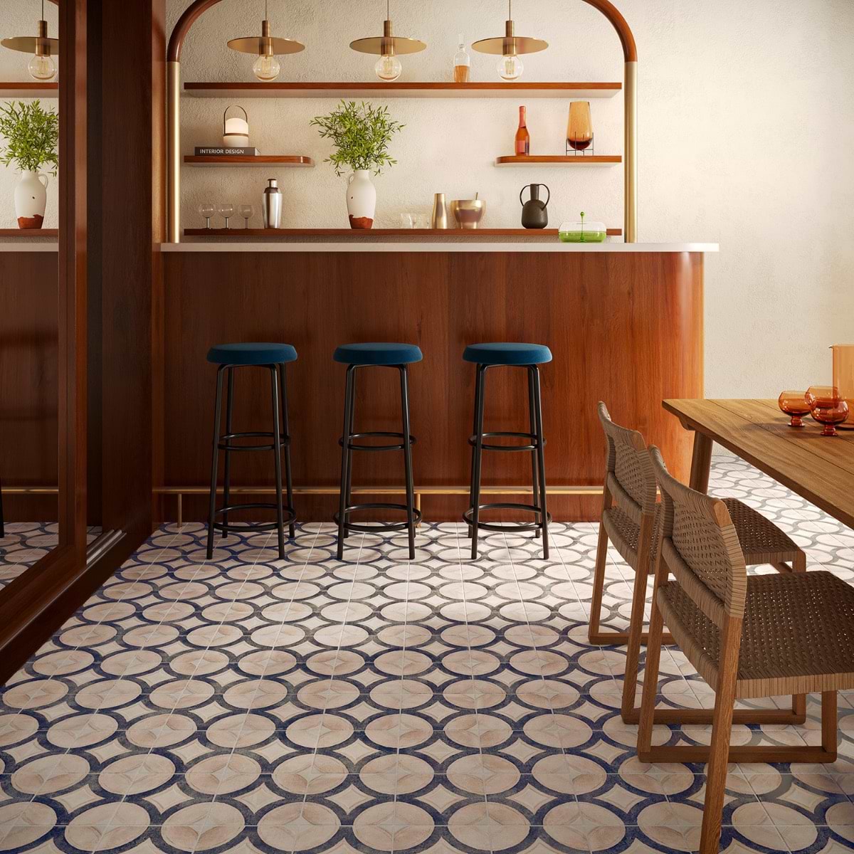 Shop Sample-Angela Harris Messina Circles Terra Crema 8x8 Matte