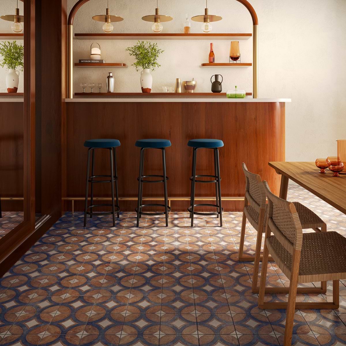 Staub ワナベ 24 シフォン ローズ フルールドリス ダイヤモンド ツマミ Shop Angela Harris Messina Circles Terracotta 8x8 Matte Porcelain