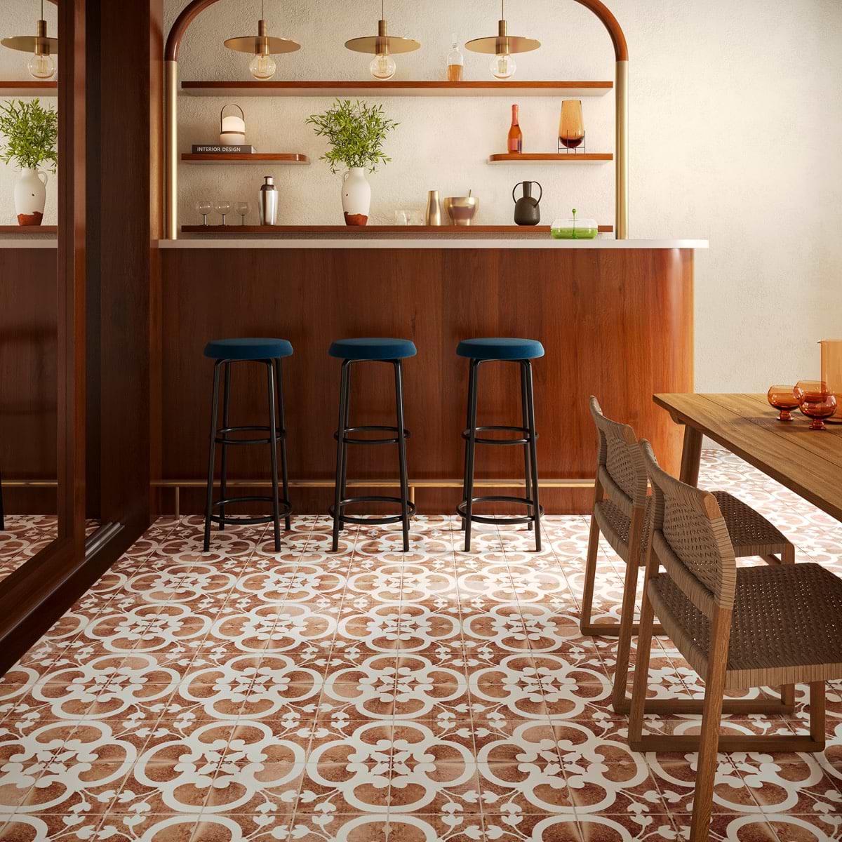 フラワー・ガーデニング My terry Shop Angela Harris Messina Flora Terracotta 8x8 Matte Porcelain at