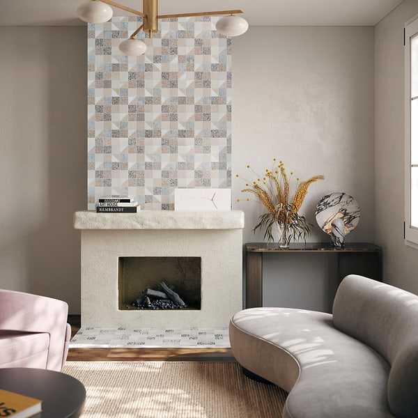 Close Out - Elizabeth Sutton Terrazzi Swan; in Star White, Carrara, Terrazzo; for Backsplash, Bathroom Floor, Bathroom Wall, Commercial Floor, Floor Tile, Kitchen Floor, Kitchen Wall, Outdoor Floor, Outdoor Wall, Shower Floor, Shower Wall, Wall Tile; in Style Ideas Contemporary, Mediterranean, Rustic