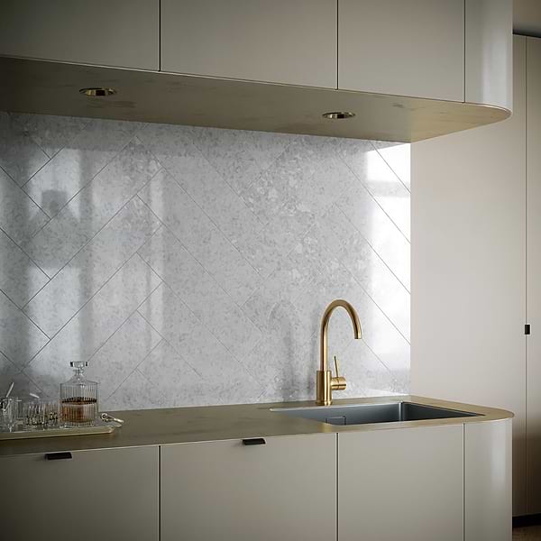 Close Out - Vanderbilt Antique Smoke White 4.5x18; in White Mirror Antique Mirror; for Backsplash, Bathroom Wall, Kitchen Wall, Wall Tile; in Style Ideas Classic, Mid Century, Transitional