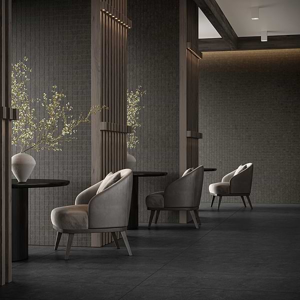 Motley Charcoal Black 24x48; in Charcoal Color Body Porcelain; for Backsplash, Bathroom Floor, Bathroom Wall, Commercial Floor, Floor Tile, Kitchen Floor, Kitchen Wall, Outdoor Floor, Outdoor Wall, Pool Tile, Shower Floor, Shower Wall, Wall Tile