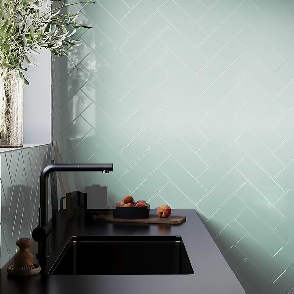 Crystal Seafoam Green 4x12 Polished  Glass