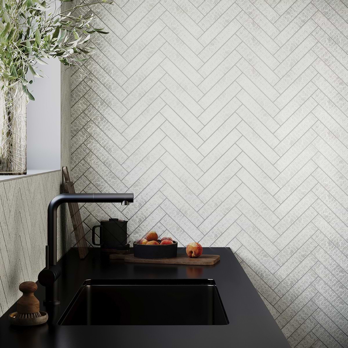 Shop Vian Chevron White Décor 2x10 | SohoStudioCorp.com