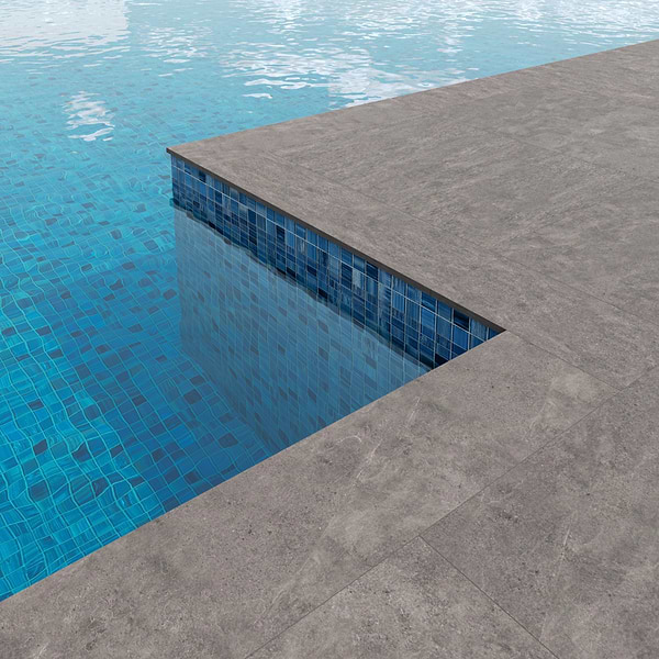 Motley Slate Gray 12x48 Pool Coping; in Gray Color Body Porcelain; for Outdoor Floor, Pool Tile