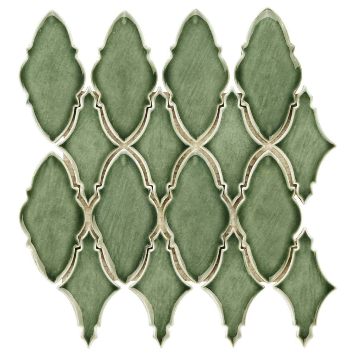 Baroque Glass Ornate Fern Green 