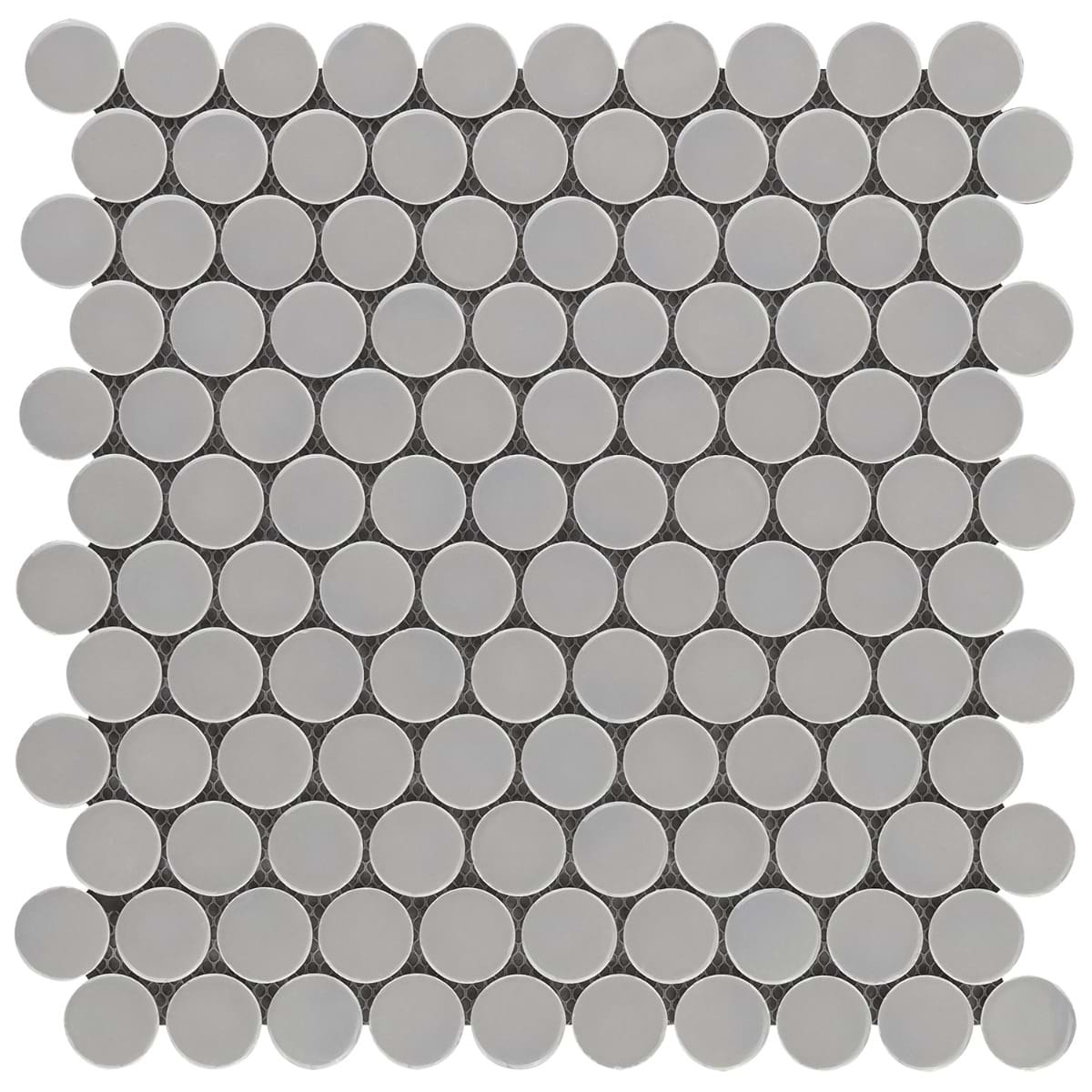 Simple 2.0 Gris 1" Circles Polished Porcelain Mosaic 