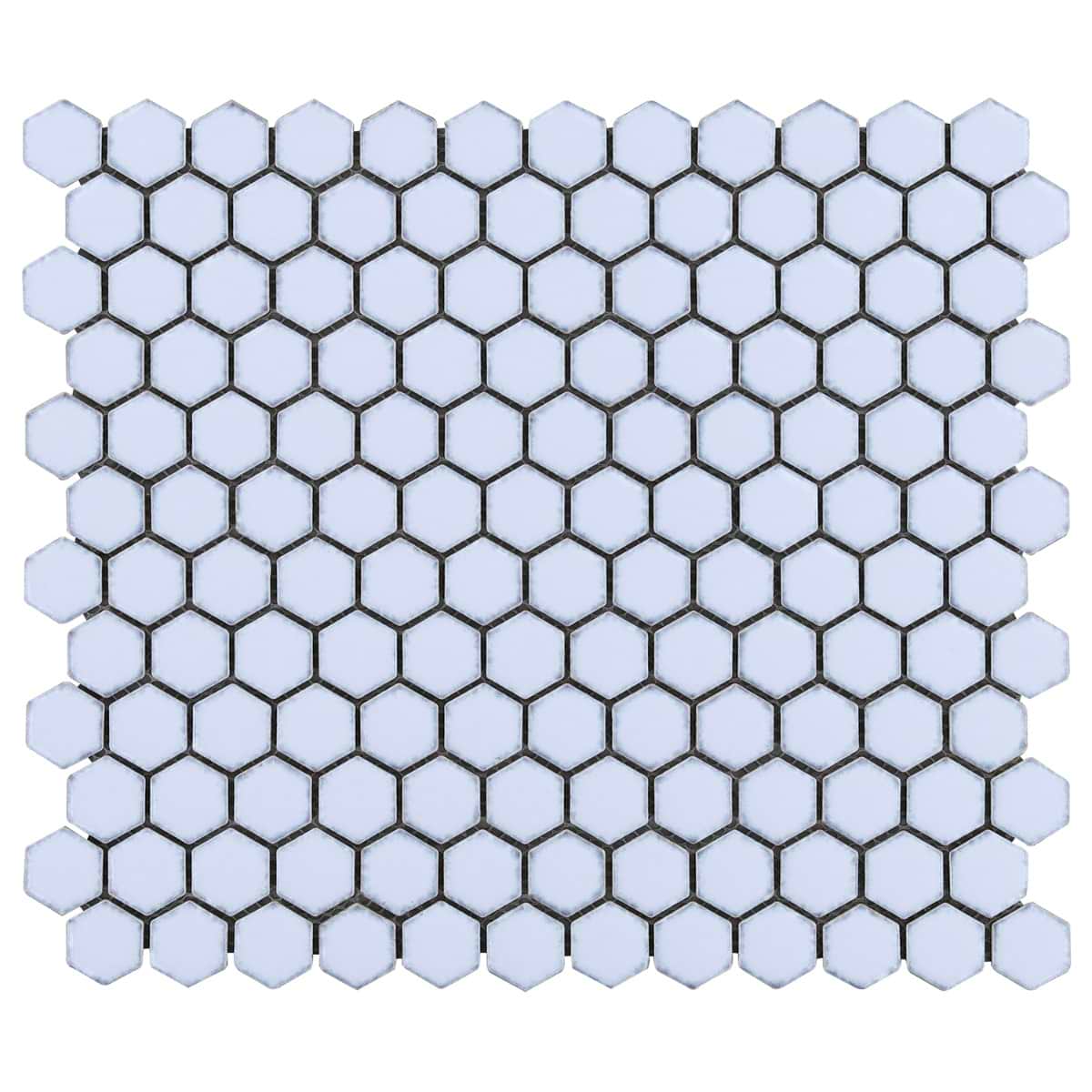 Simple 2.0 Rimmed Azure 1" Hexagon Polished Porcelain Mosaic 